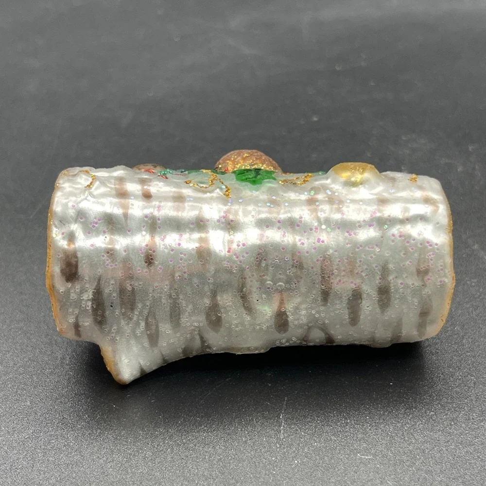 Old World Christmas / OWC Glass Ornament YULE LOG 3